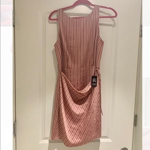 EXPRESS blush pinstripe wrap dress